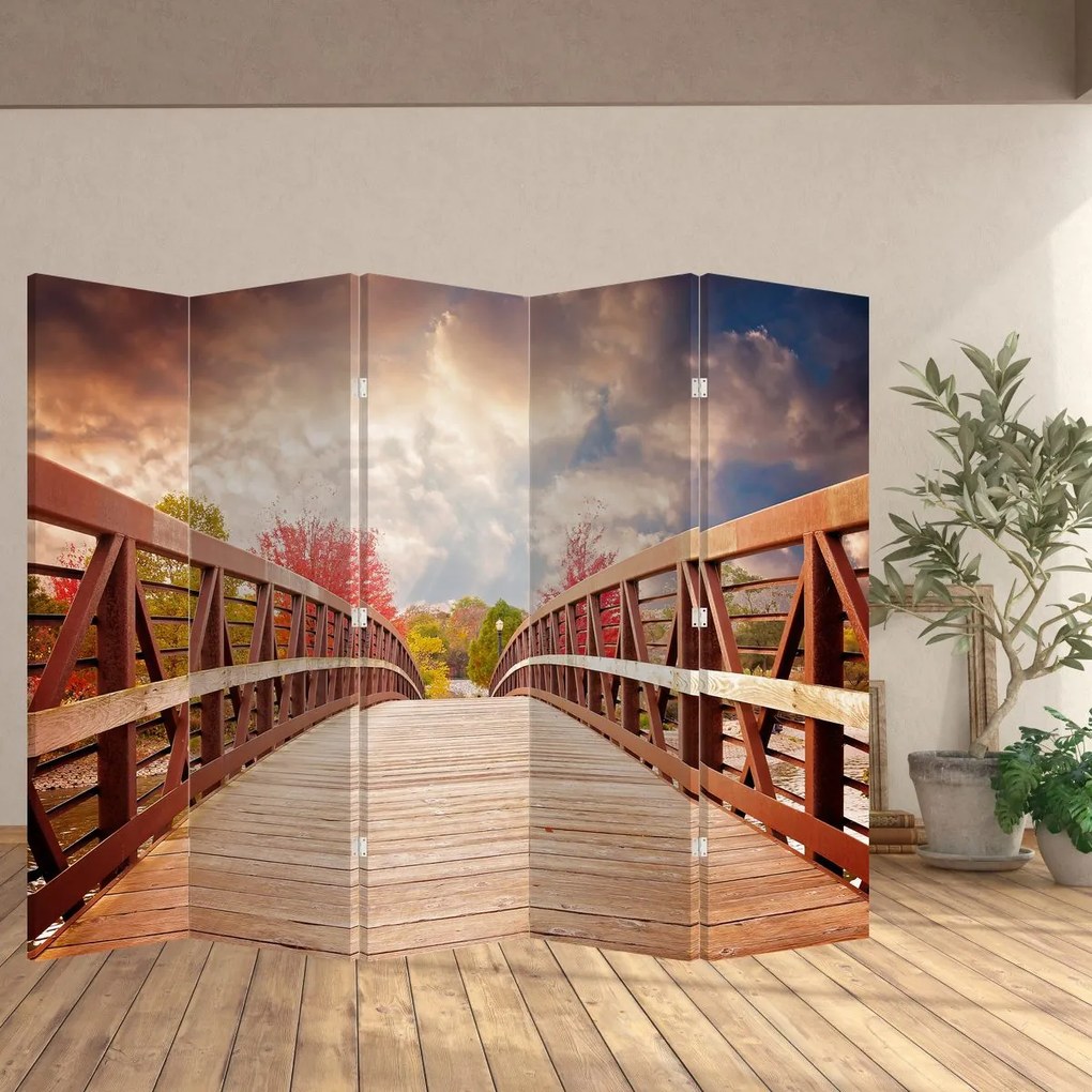 Paravan - Pod din lemn (210x170 cm)