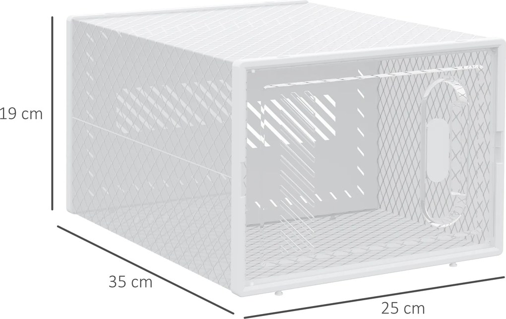 HOMCOM Pantofar Modular cu 8 Cuburi de Depozitare și Uși Magnetice, Cuburi din PP, 25x35x19 cm, Alb și Transparent | Aosom Romania