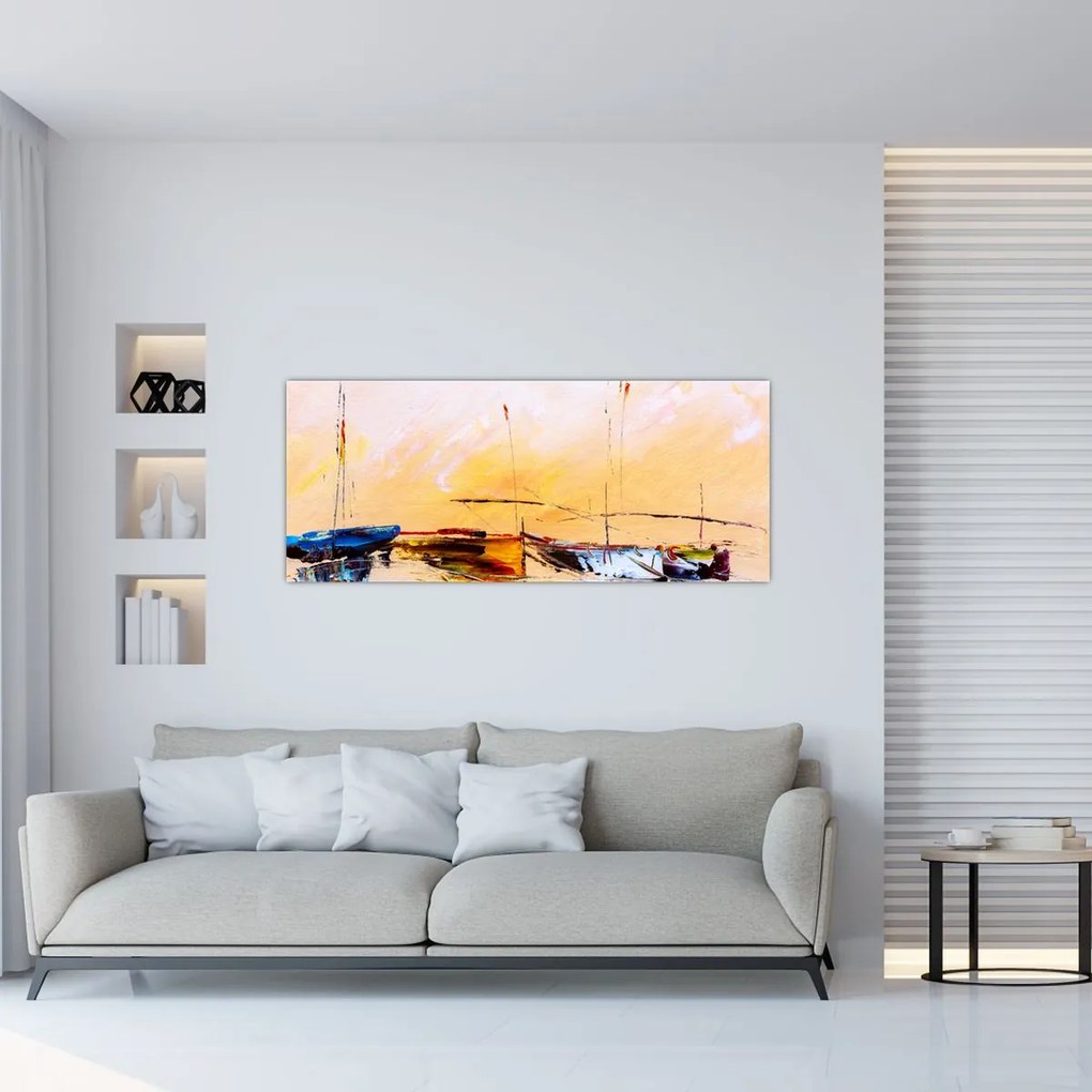 Tablou - Pictură barcă (120x50 cm)
