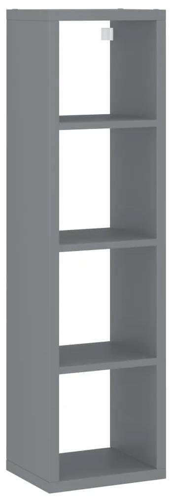 Raft cubic de perete, gri, 37x29,5x134,5 cm, MDF 1, Gri, 37 x 29.5 x 134.5 cm