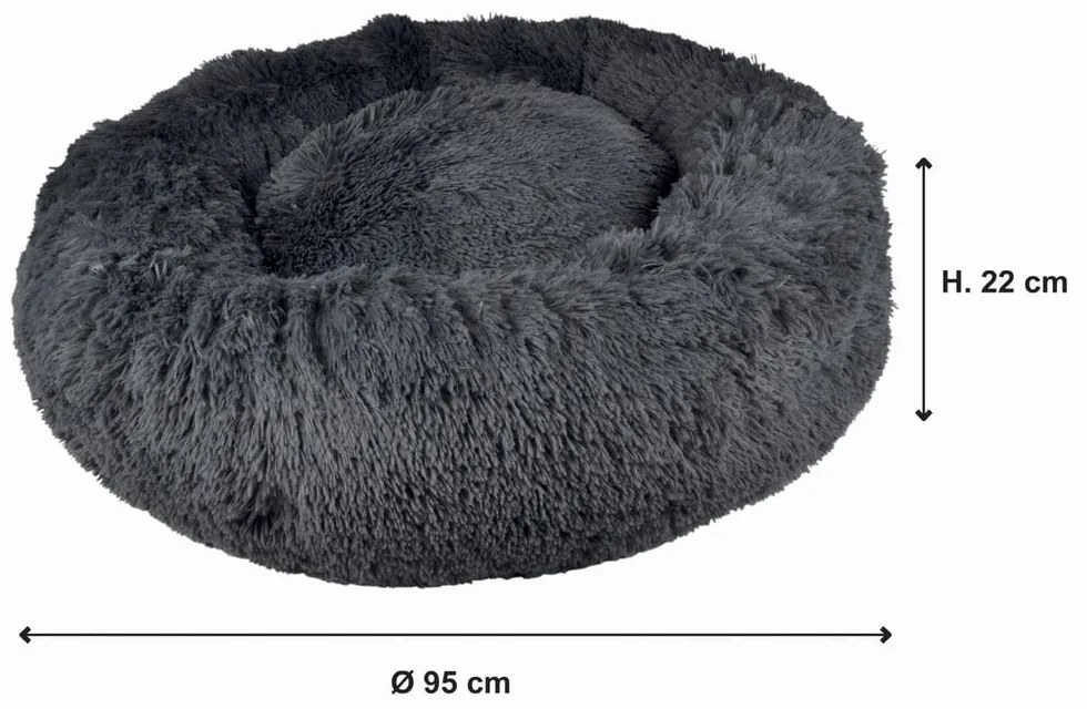 Pat pentru animale de companie gri închis pentru câini ø 95 cm – Love Story