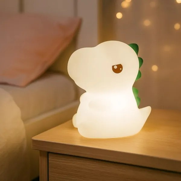 Lumină de veghe pentru copii DINO, LED RGBW reîncărcabilă și reglabilă, 1W, 5V, 1200 mAh