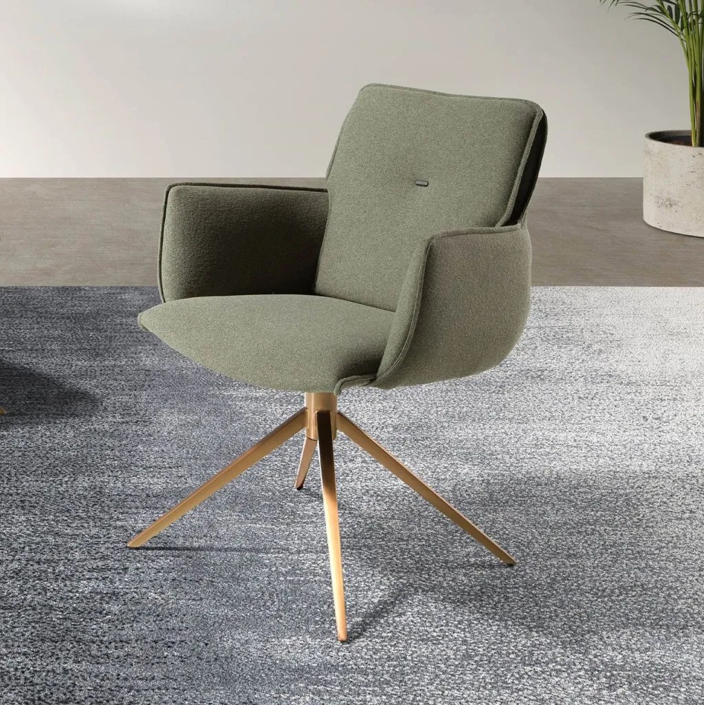 Scaun modern pivotant Olive green