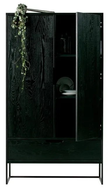 Dulap negru din lemn de frasin 85x149 cm Silas – WOOOD
