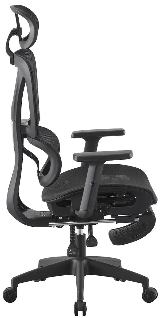 RESIGILAT- RIGACHAIR PRO Scaun ergonomic, sezut translatie, cotiere 2D, tetiera 2D, recliner 155°, suport picioare, Full Mesh, Negru