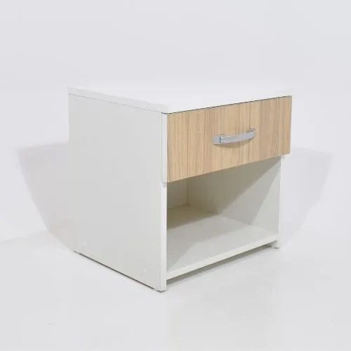 Noptiera haaus Leco, 1 Sertar, Alb/Ulm 40 x 35 x 40 cm