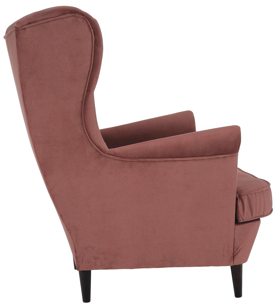 Fotoliu tesatura Culoare roz vintage/nuc, RUFINO NEW