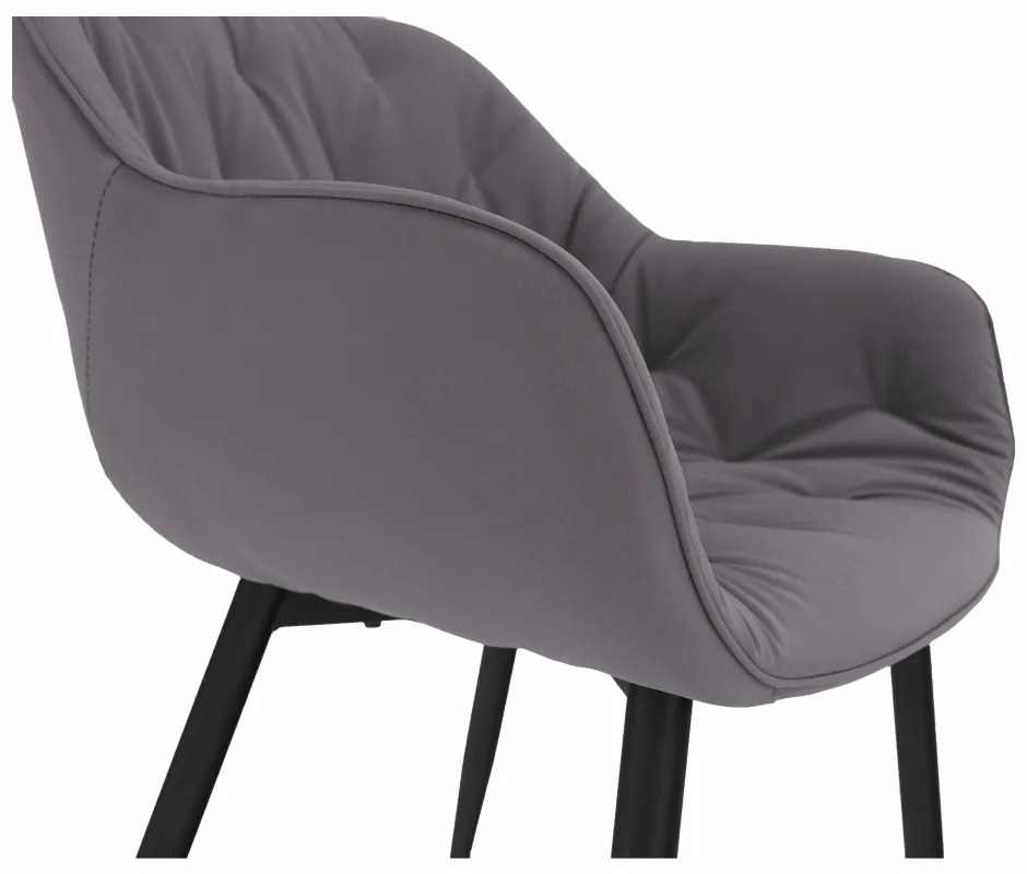 Fotoliu de design, material textil gri, FEDRIS