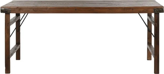 Masă dining pliabilă din lemn reciclat, 182x90x76 cm, finisaj rustic natur, „Mercado"