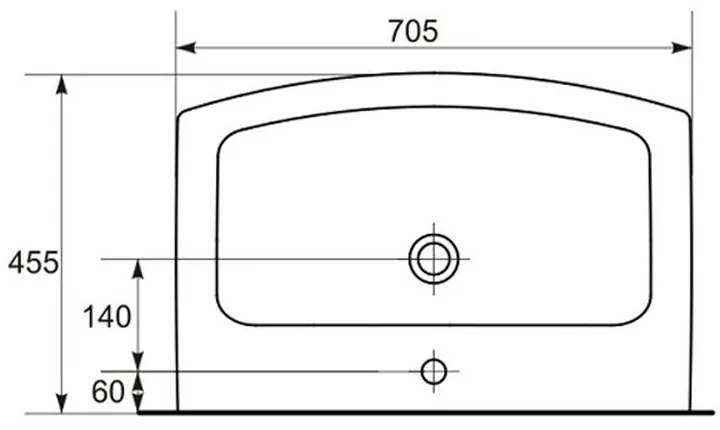 Lavoar baie suspendat alb lucios 70 cm Cersanit Easy 705x455 mm