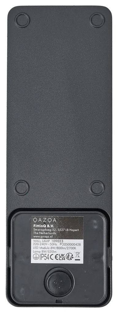 Lampă de perete de exterior neagră cu senzor crepuscular, inclusiv LED - Shift