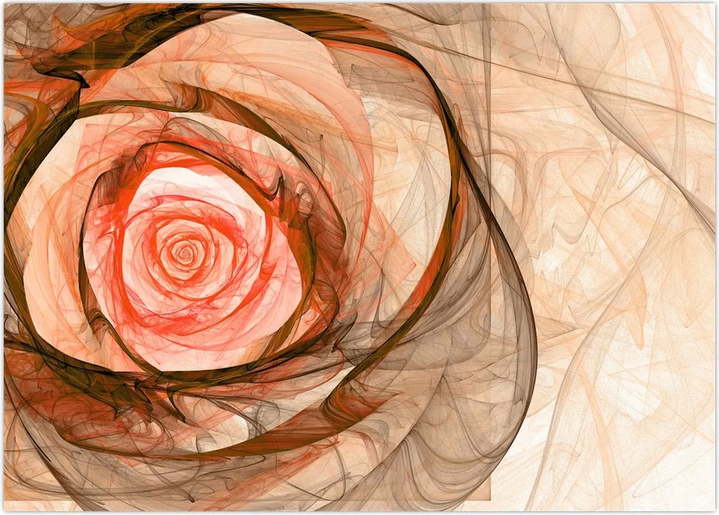 Tablou - Abstract trandafir roz cu fundal alb (70x50 cm)