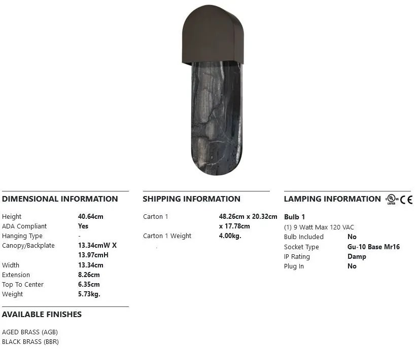 Aplica de perete design modern HOBART, neagra