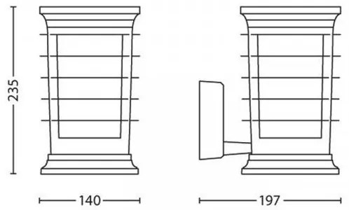 Philips 15280/54/PN - Aplică perete exterior MyGarden PATIO 1xE27/60W/230V IP44