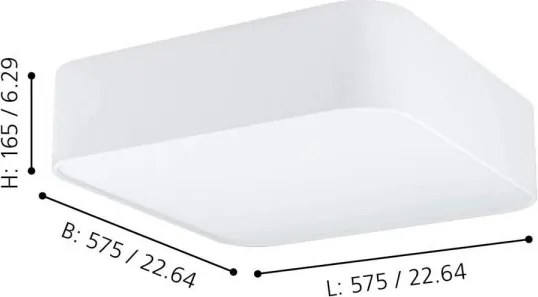 Eglo 99089 - Plafonieră PASTERI SQUARE 5xE27/25W/230V