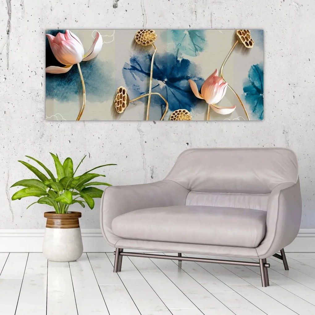 Tablou cu flori (120x50 cm)