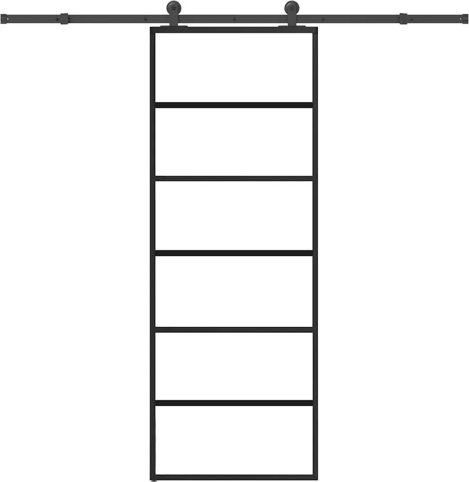 vidaXL Ușă glisantă cu set feronerie, 76x205 cm, sticlă ESG/aluminiu