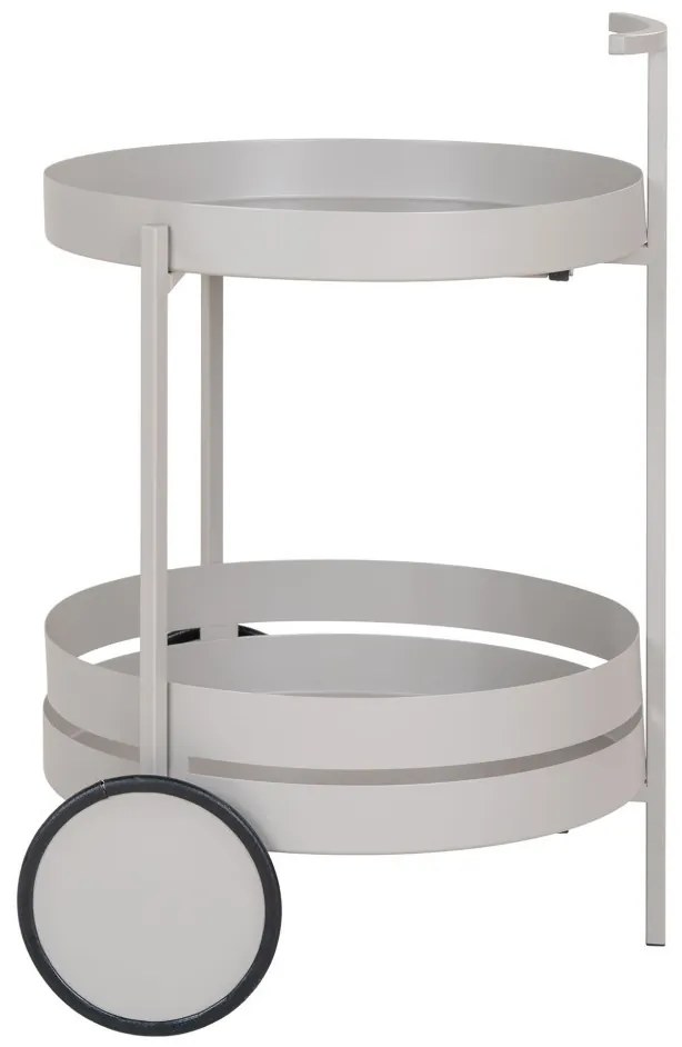 Cărucior Beja, oțel, gri, 2 rafturi 40x49,5x61 cm