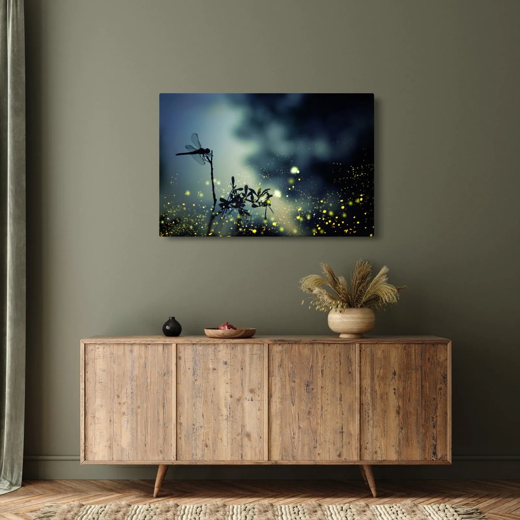 Tablou - Libelula în noaptea strălucitoare (90x60 cm)