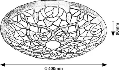 Brilagi - Plafonieră Tiffany cu vitralii GARLAN, 2xE27/60W/230V