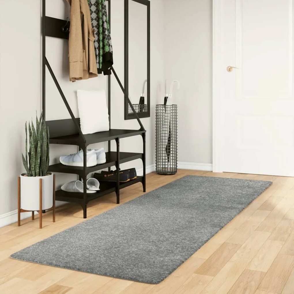 vidaXL Covor pufos &quot;PAMPLONA&quot; cu fire înalte, verde modern, 80x250 cm