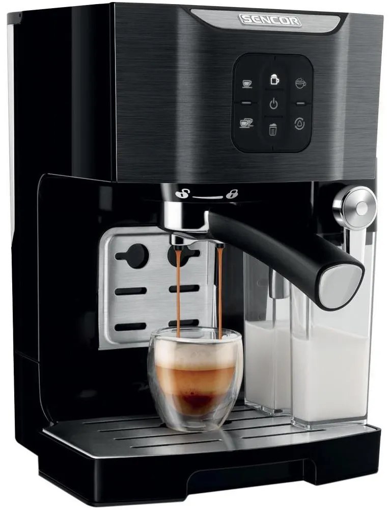 Sencor - Espressor manual cu portafiltru 1450W/230V negru/crom mat