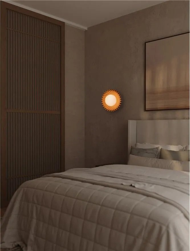 Aplica decorativa ceramica caramel, sticla alb, PETEL