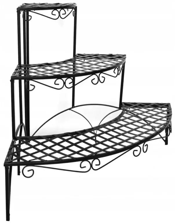 ShopJK SUPORT COLȚ PENTRU FLORI 3 POLIȚE - METAL PERG-N9550