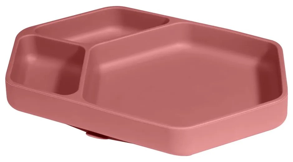 Farfurie pentru copii roșie din silicon 16x25 cm – Kindsgut