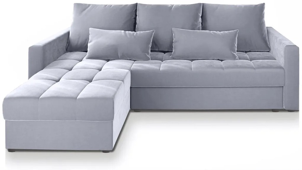 Canapea coltar extensibil ZENOVA 220 x 140 cm, reversibila – gri deschis