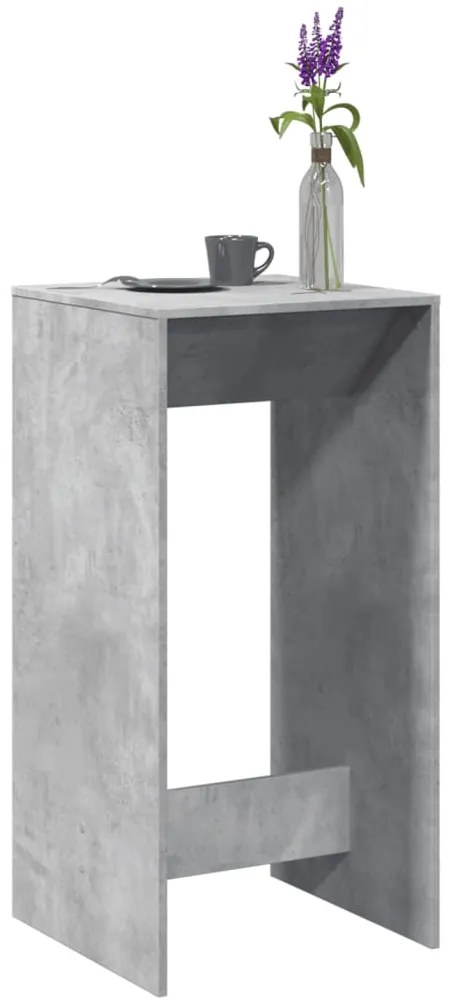 vidaXL Masă bar, gri beton, 51x50x103,5 cm, lemn prelucrat