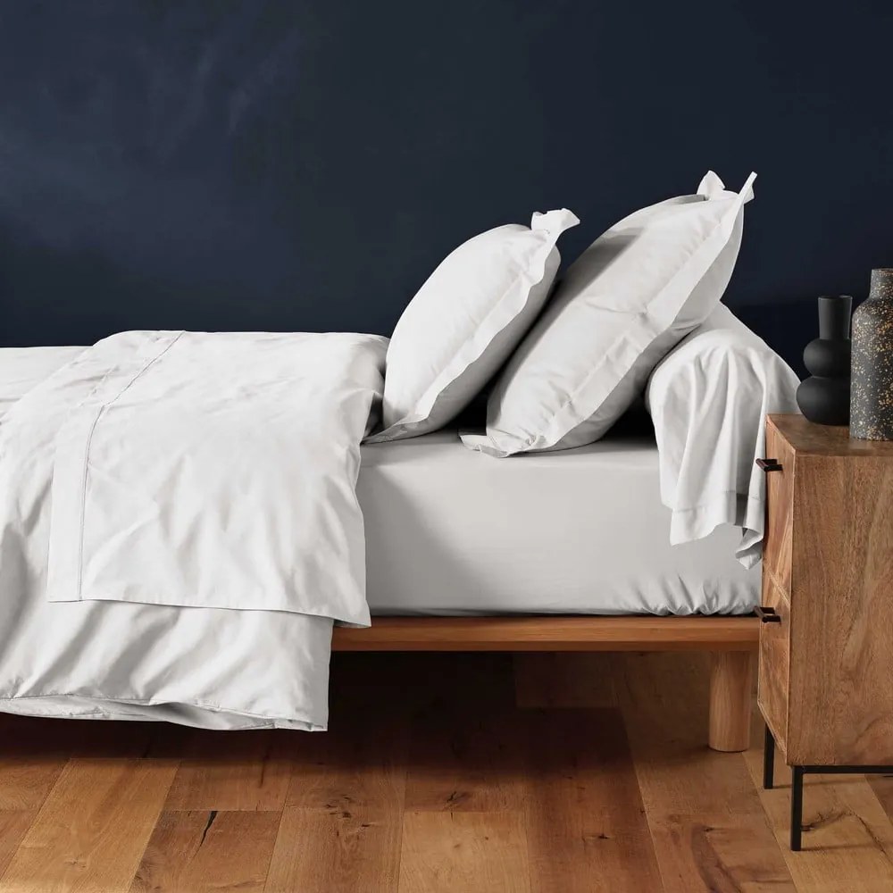 Cearceaf alb din bumbac cu elastic 90x190 cm Lina – douceur d'intérieur