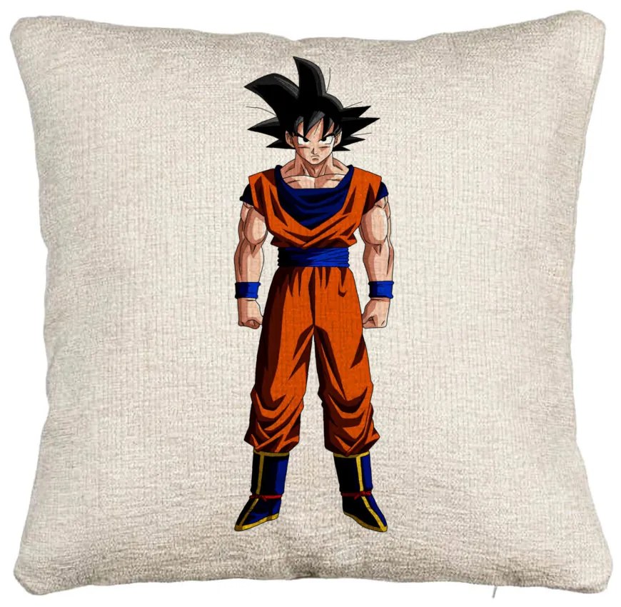 Perna Decorativa Canapea cu Dragonball Goku, 40x40 cm, Cu fermoar