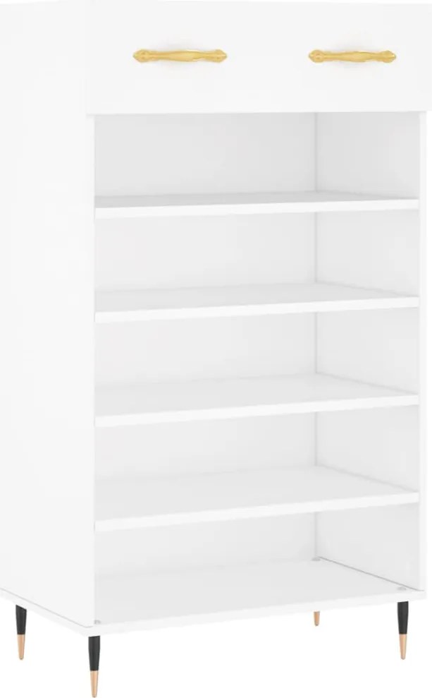 vidaXL Pantofar, alb, 60x35x105 cm, lemn compozit