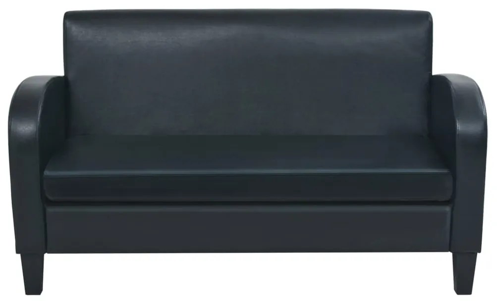245587 vidaXL Canapea cu 2 locuri Piele artificială Negru