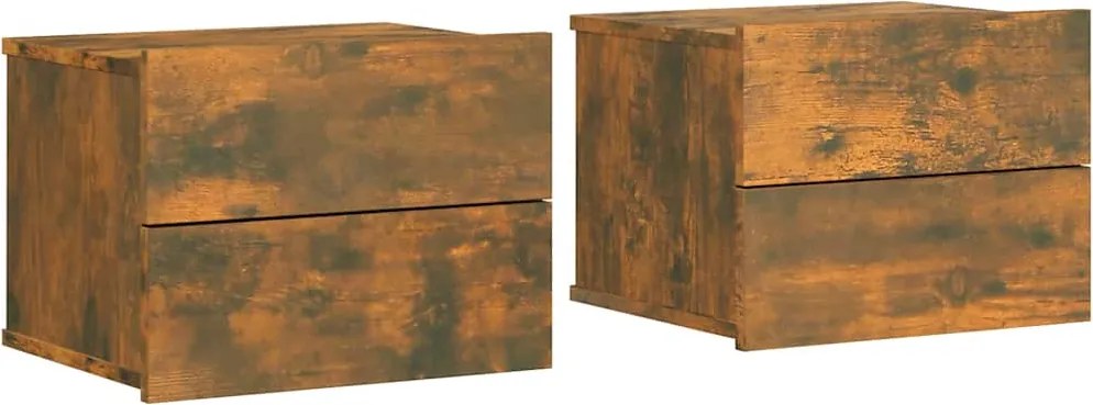 vidaXL Noptiere, 2 buc., stejar fumuriu, 40x30x30 cm, lemn prelucrat