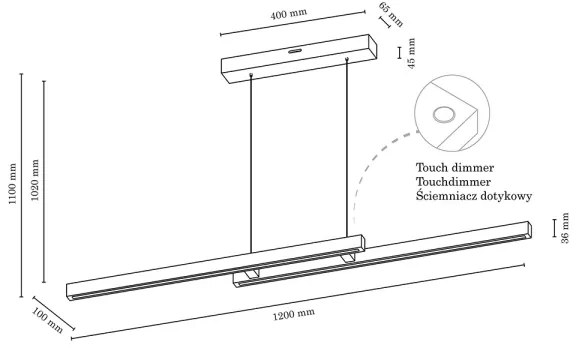 Spot-Light 1519674 - Lustră LED reglabilă suspendată pe cablu SMAL 2xLED/22,5W/230V
