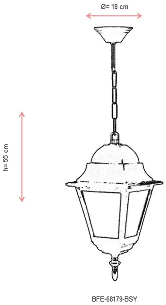 Lustra de exterior 68179 Alb 55x18 cm