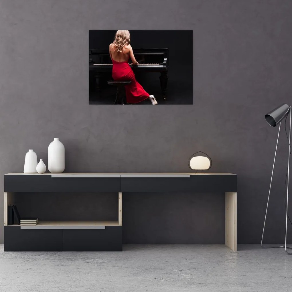 Tablou - Femeia cântând la pian (70x50 cm)
