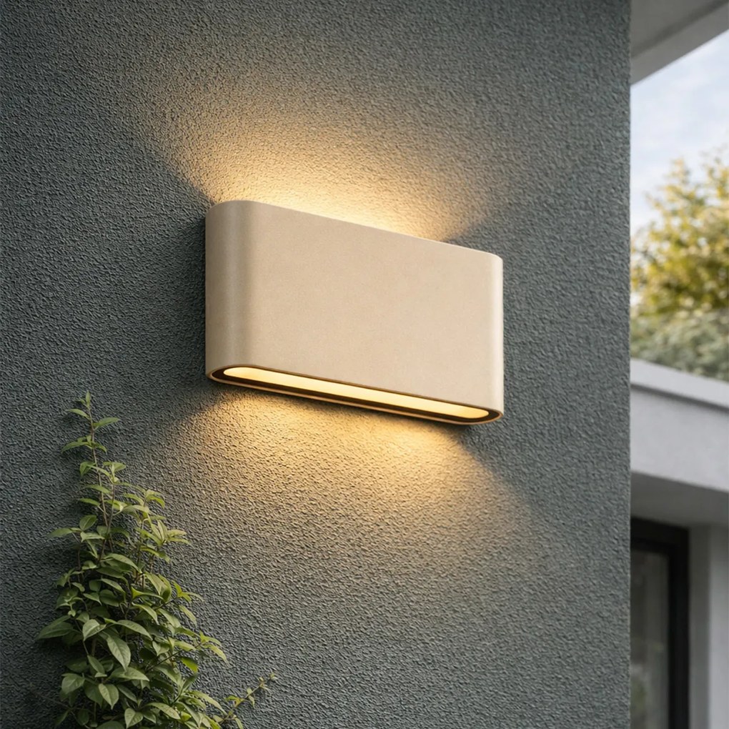 Lampă modernă de perete pentru exterior bej 17,5 cm incl. LED IP65 - Batt