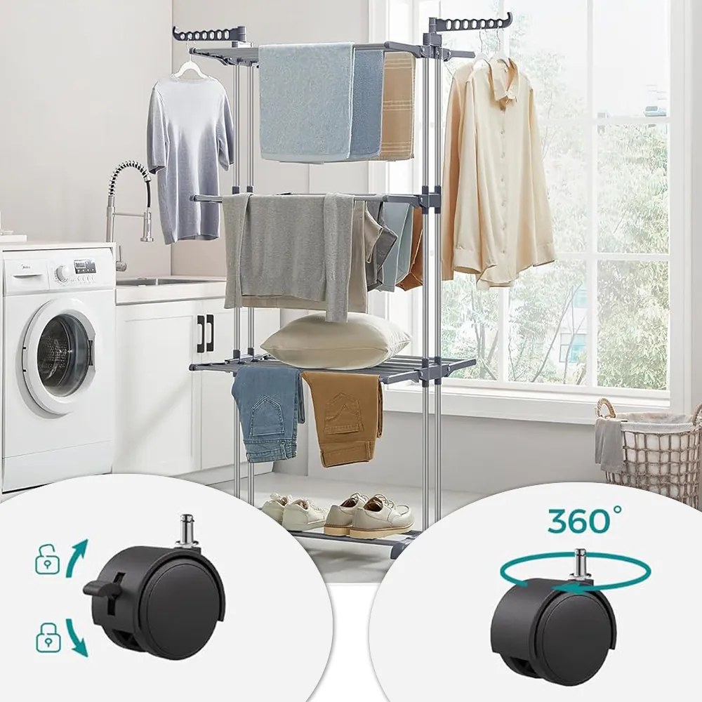 Răcitor de rufe cu 4 niveluri