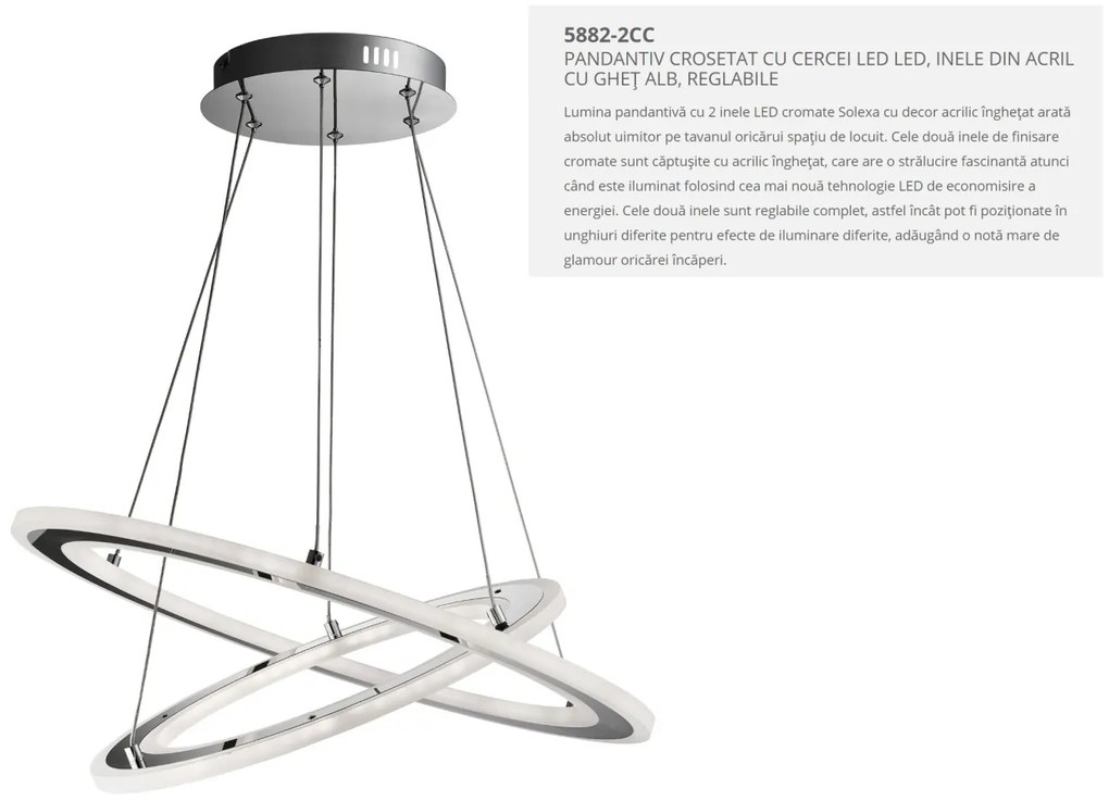 Lustra LED suspendata design modern circular Solexa 48W 5882-2CC SRT