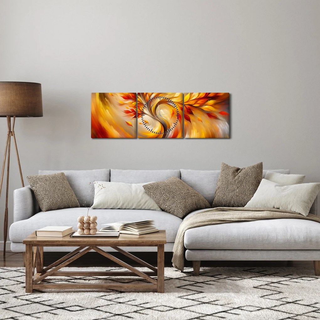 Tablou - Copac de toamnă (cu ceas) (90x30 cm)