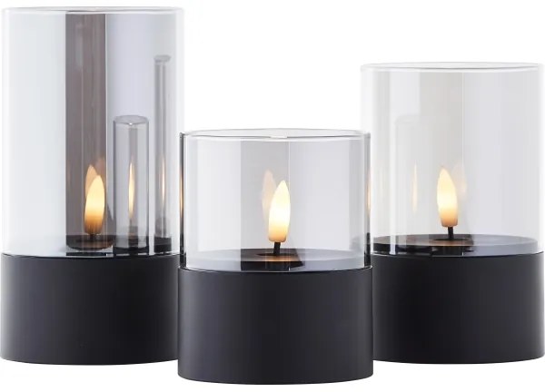 Brilliant - Set 3x lumânări LED BOUGIE LED/2xAA IP44 negru/fumuriu