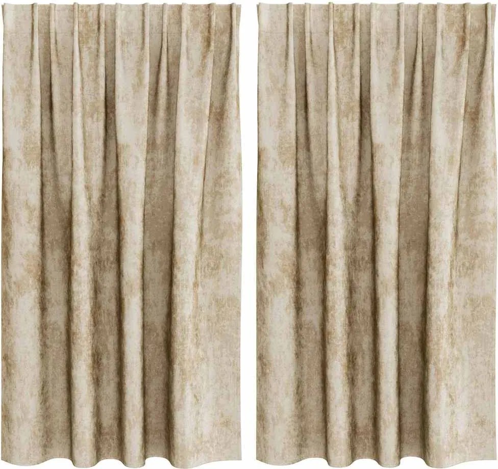 vidaXL Cortine din catifea cu perdele 2 pcs Crem 140 x 140 cm Catifea