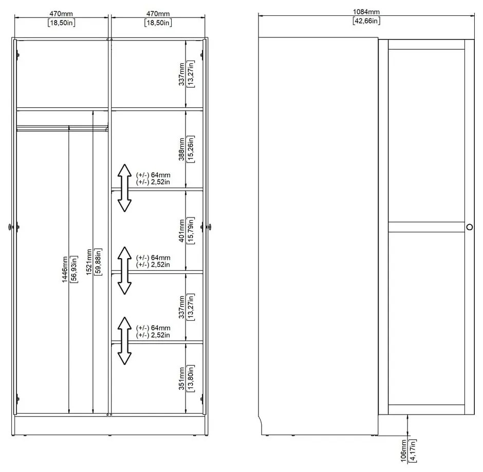Șifonier în culoare naturală cu aspect de lemn de stejar 99x200x62 cm Billund – Tvilum