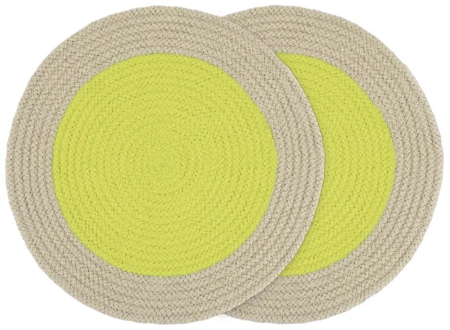 Suporturi pentru farfurii 2 din material textil ø 38 cm 2 buc. Lime - Remember