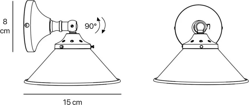 Aplica de perete stil industrial din alama personalizabila Alice