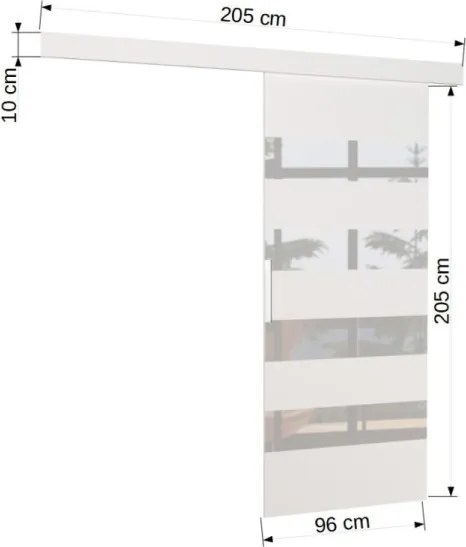 Usa glisanta, 96x205 cm, Milou, ADRK Furniture (Latime: 96 cm, Culoare: Negru /Alb Lacobel)
