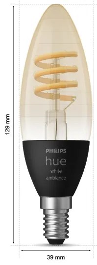 SET 2x bec LED dimabil Philips Hue WHITE AMBIANCE E14/4,6W/230V